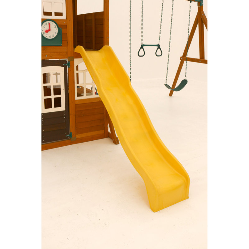 KidKraft McKinley Wooden Swing Set / Playset with Clubhouse, Mailbox